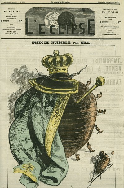 Insectenplaag, de monarchie in kakkerlak voor de tentoonstelling van de Cercle Agricole et Horticole du Luxembourg. Omslag in 