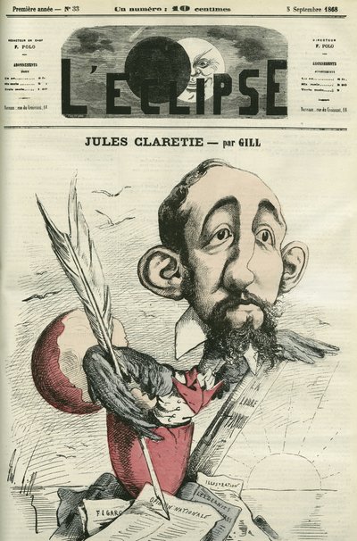 Jules Claretie (1840-1913), Franse romanschrijver, toneelschrijver en criticus door Andre Gill