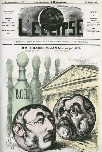 Jules Louis Joseph Brame (1808-1878) Franse politicus en Louis Emile Javal (1839-1907), Franse politicus. Omslag in 