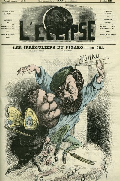 Les irreguliers du Figaro, in het dagboek van Charles Monselet (1825-1888) en Jules Valles (1832-1885) door Andre Gill