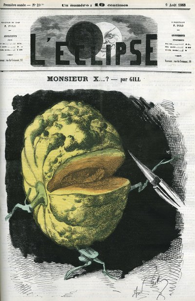 De heer X... een illustratie van een meloen door Andre Gill