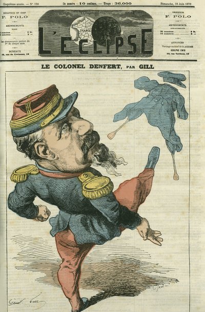 Pierre Philippe Denfert-Rochereau (Denfert Rochereau) (1823-1878), Franse soldaat en politicus. Omslag in 