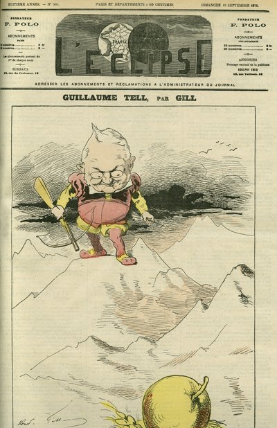 Portret van Adolphe Thiers in Guillaume Tell (1797-1877), Franse historicus en politicus. Omslag in 