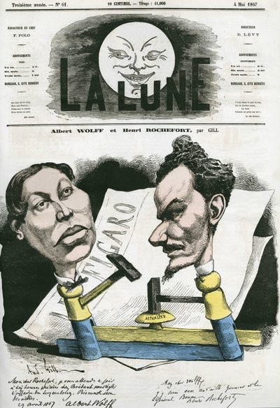 Portret van Albert Wolff en Henri Rochefort (1831-1913) Franse journalist en politicus door Andre Gill