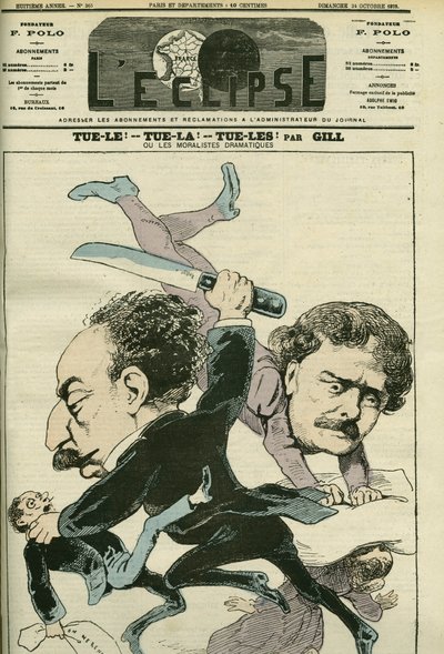 Portret van Alexandre Dumas Jr. (1824-1895), Franse letterkundige en Ernesto Rossi. Omslag in 