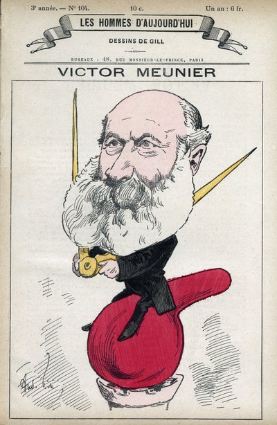 Portret van Amedee-Victor Meunier, wetenschappelijk journalist. door Andre Gill