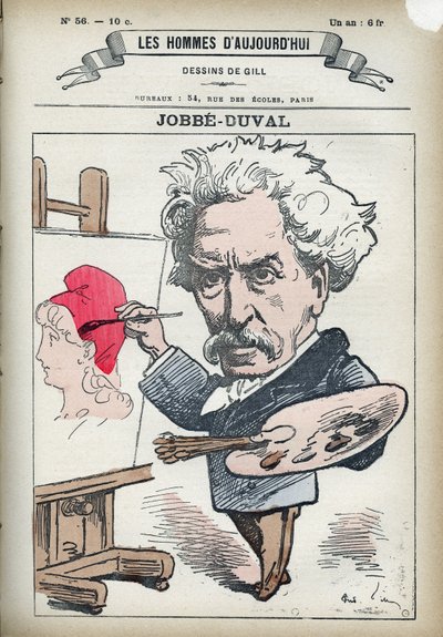 Portret van Armand Felix Maris Jobbe-Duval Jobbe Duval (1821-1889), Franse schilder en politicus. Karikatuur door Gill, Parijs door Andre Gill