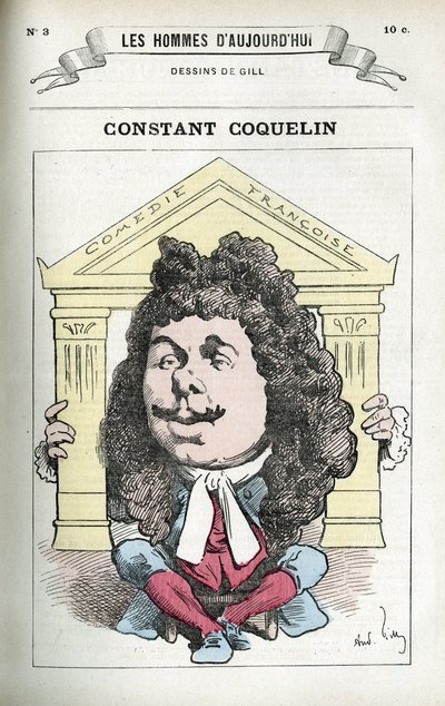 Portret van Constant Coquelin, Franse toneelacteur door Andre Gill