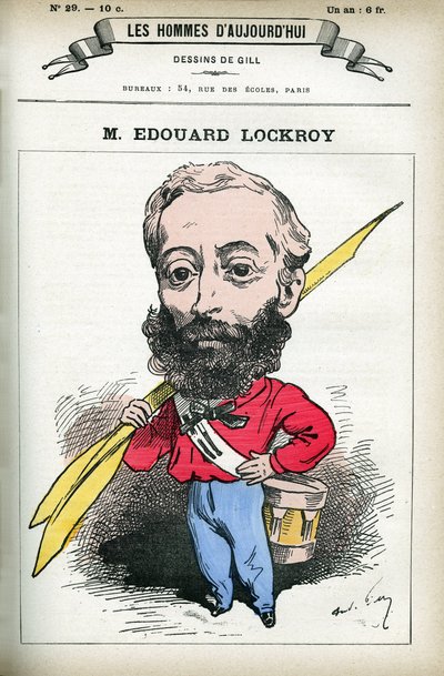 Portret van Edouard Lockroy (1838-1913), Franse politicus. Cartoon door Gill, in 