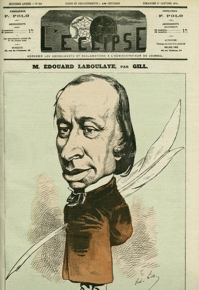 Portret van Edouard Rene de Laboulaye, Franse jurist, dichter en politicus door Andre Gill