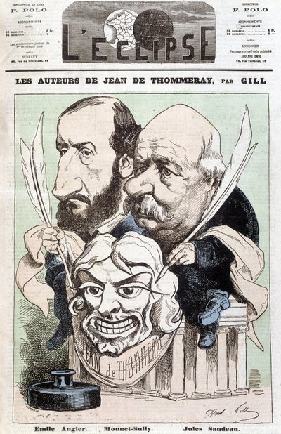 Portret van Emile Augier (1820-1889) en Jules Sandeau (1811-1883), auteurs van het toneelstuk 