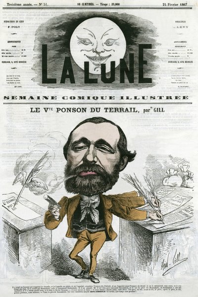 Portret van Viconte Ponson du Terrail door Andre Gill