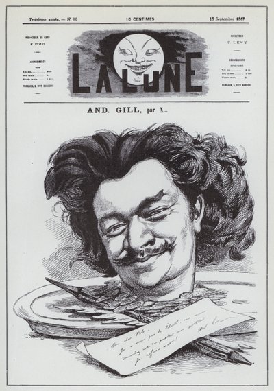 Zelfportret van de Franse karikaturist Andre Gill door Andre Gill