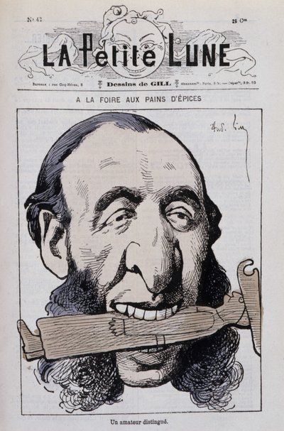 De peperkoekmarkt, een voorname amateur: Karikatuur door Jules Ferry antiklerikaal - in 