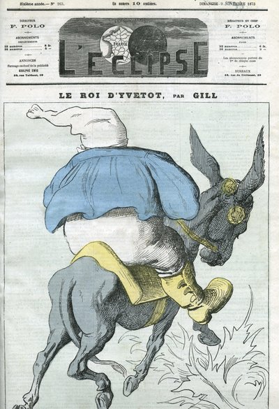 De koning van Yvetot, cartoon door Adolphe Thiers (1797-1877), Franse staatsman. Omslag in 