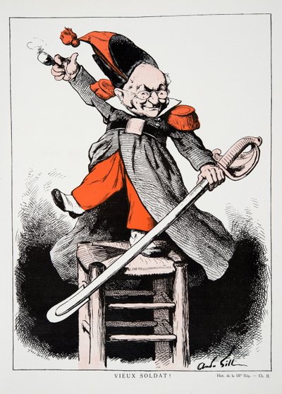 Oude soldaat!, uit Geschiedenis van de Derde Republiek, Vol. I, de Politieke Geschiedenis door Andre Gill