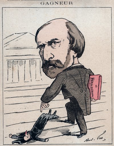 Wladimir Gagneur (1807-1889) Fourierist en socialistisch econoom, afgevaardigde van de Jura (1873) - Cartoon door Andre Gill in 