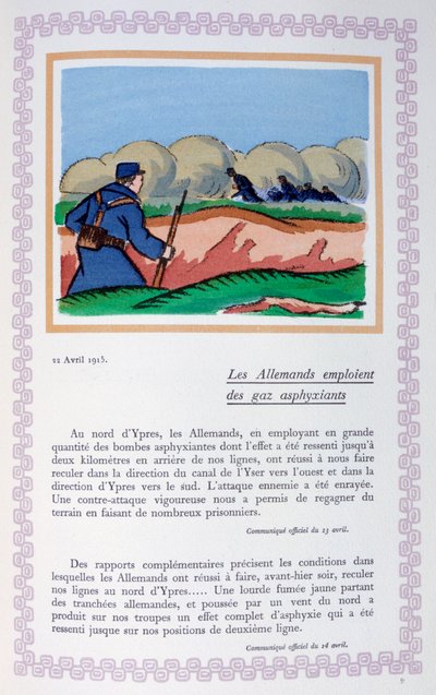 De Duitsers gebruiken chloorgas, Ieper, 22 april 1915, 1919 door Andre Helle