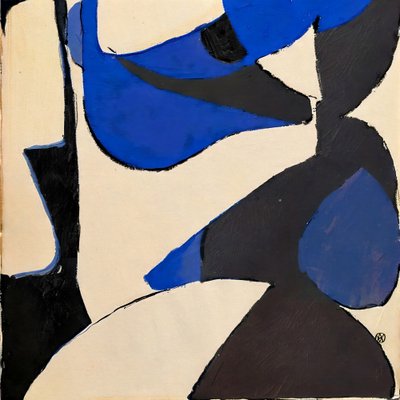 Abstracte blauw-zwarte vormen door André Viana