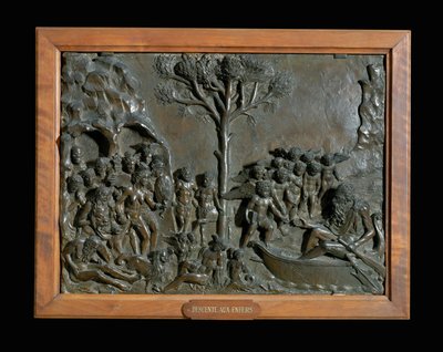 Afdaling naar de hel ... door Andrea (1470-1532) Riccio