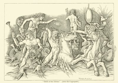 Slag van de Tritons door Andrea (after) Mantegna