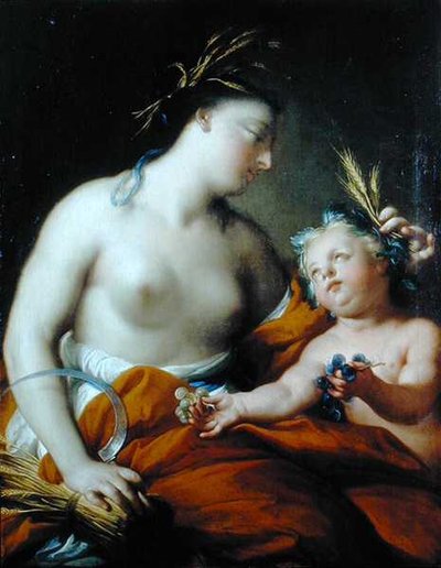 Allegorie van de herfst (Ceres) door Andrea (attr.to) Casali