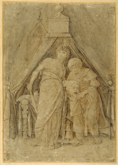 Judith met het hoofd van Holofernes, naar Mantegna door Andrea (follower of) Mantegna