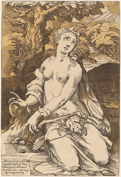 Eva, 1587 door Andrea Andreani