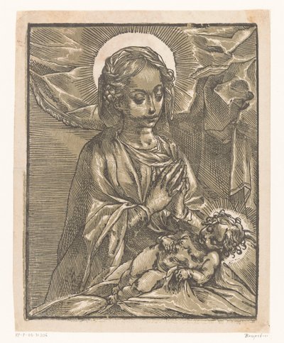 Maria aanbidt het Christuskind door Andrea Andreani