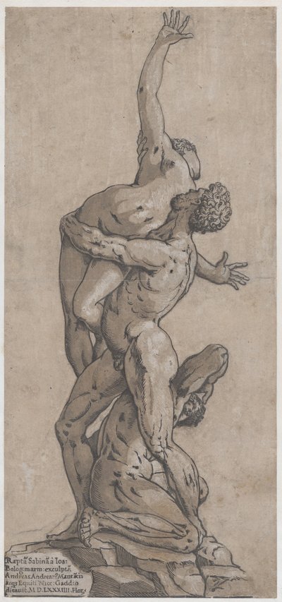 De roof van een Sabijnse vrouw, 1584 door Andrea Andreani