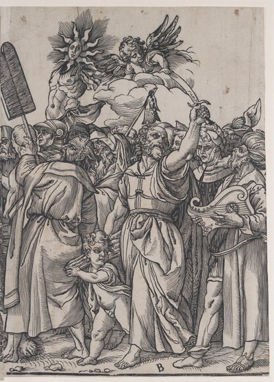 Sectie B: Isaac, Noah en andere figuren, uit De triomf van Christus, 1836 door Andrea Andreani