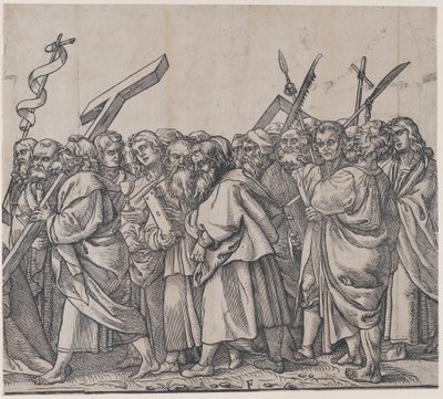 Sectie F: Heiligen met kruisen, boeken en wapens, uit De Triomf van Christus, 1836 door Andrea Andreani