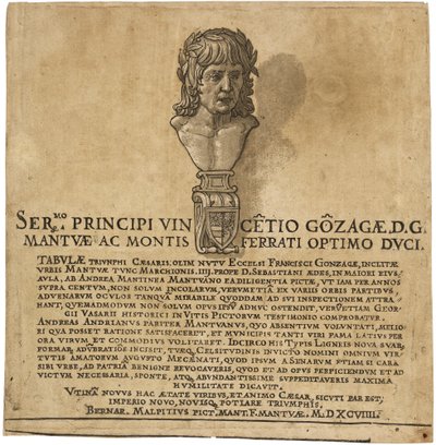 De triomf van Julius Caesar: Titelpagina, 1599 door Andrea Andreani