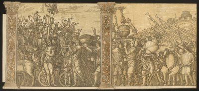 De Triomf van Julius Caesar [nr. 3 en 4 plus 2 kolommen], 1599 door Andrea Andreani