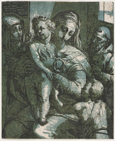 Maagd en Kind met St. Johannes, St. Catharina van Siena en Sint Franciscus, 1585 door Andrea Andreani