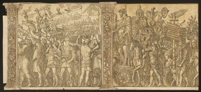 De triomf van Julius Caesar door Andrea Andreani after Andrea Mantegna