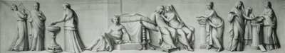 Een grisaille paneel met scènes gebaseerd op het Aldobrandini-huwelijk door Andrea Casali