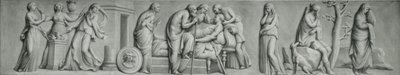 Een grisaille paneel, met de scène van de dood van Meleager door Andrea Casali