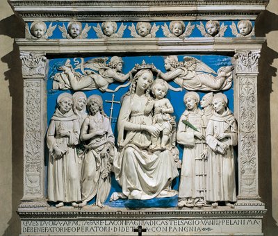 Madonna en Kind met Heiligen door Andrea Della Robbia