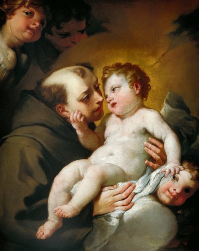 Sint Antonius van Padua met het Kind Jezus, door Andrea Lanzani door Andrea Lanzani