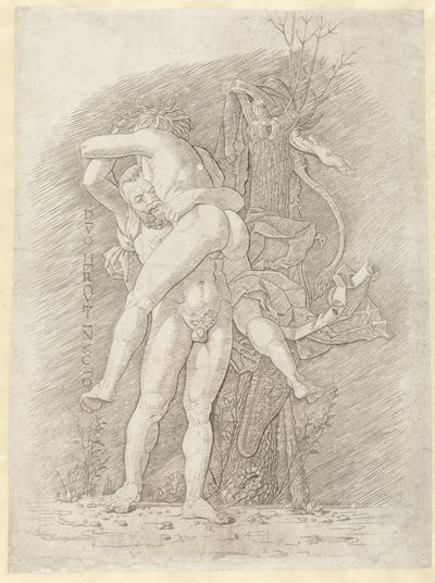 Hercules en Antaeus door Andrea Mantegna (school of)
