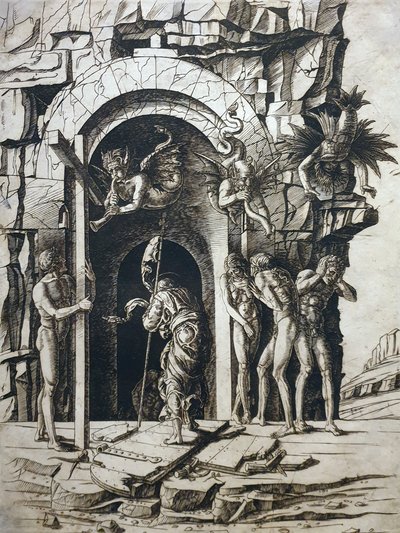 1483 Mantegna De nederdaling van Christus in het voorgeborchte Braziliaanse Nationale Bibliotheek anagoria door Andrea Mantegna
