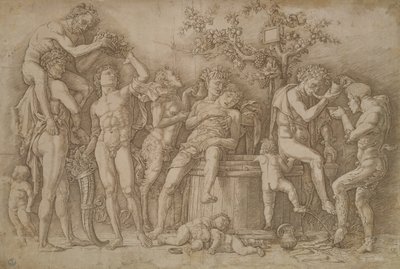 Bacchanaal met het wijnvat, 1470-90 door Andrea Mantegna