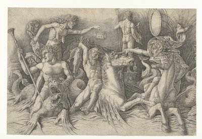 Gevecht van zeegoden door Andrea Mantegna