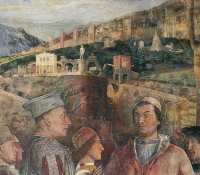 Detail van fresco in Bruidssuite door Andrea Mantegna