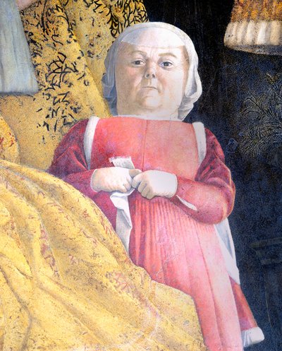 Dwerg van het hof (detail) door Andrea Mantegna