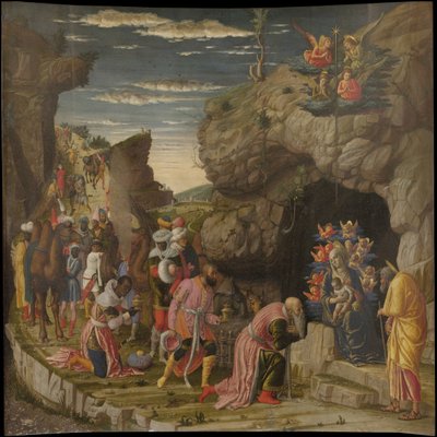 Driekoningen Trittico degli uffizi Uffizi drieluik, centraal paneel, ca. 1463-1464 door Andrea Mantegna