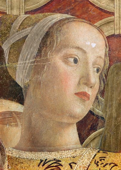 Hoofd van een vrouw, detail door Andrea Mantegna