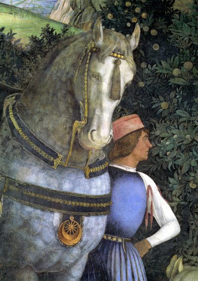 Paard en stalknecht (detail) door Andrea Mantegna