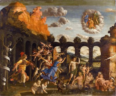 Minerva Verdrijft de Ondeugden uit de Tuin der Deugd door Andrea Mantegna
